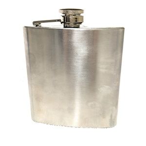 Maxam Stainless Steel 6oz Hip Flask w/ Screw Down